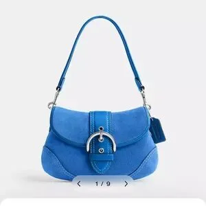 Coach | Bags | Coach Soho Flap Suede Bag Mist Blue Silver